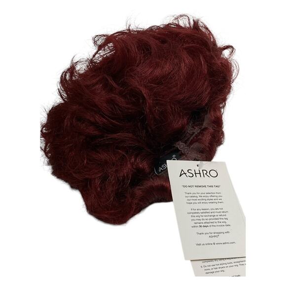 Dark Burgundy Wine Pixie Wig ASHRO Short Curly Synthetic Hair Women Teens NWT - Picture 10 of 10
